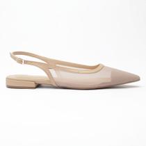 Sapatilha Belluno Slingback Bico Fino Tela