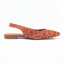 Sapatilha Belluno Slingback Tela Bordada Sapatilha Belluno Slingback Tela Bordada