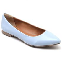 Sapatilha Bico Fino KRN Shoes de Couro Basica Lisa com Salto Baixo Quadrado