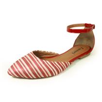 Sapatilha Bico Fino Luiza Sobreira Listras Vermelho/Branco Mod. 2277 Sapatilha Bico Fino Luiza Sobreira Listras Vermelho/Branco Mod. 2277
