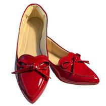 Sapatilha Bico Fino Vermelha Sapato Calçado Espuma Calcanhar