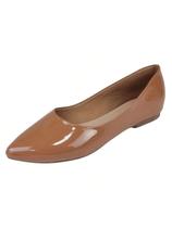 Sapatilha Bico Fino Verniz - Caramelo