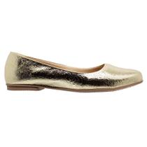 Sapatilha Bico Redondo Fashion Fz 041303 Ouro Sapatilha Bico Redondo Fashion Fz 041303 Ouro