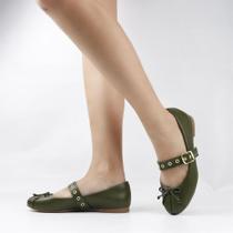 Sapatilha Bico Redondo Fivela