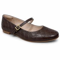 Sapatilha Boneca Beira Rio Mary Jane - Conforto Premium Croco