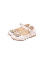 Sapatilha Boneca Infantil Menina Coração Asas Strass Branca Sapatilha Boneca Infantil Menina Coração Asas Strass Branca