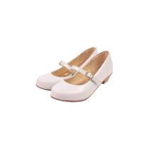 Sapatilha Boneca Infantil Menina Daminha Batizado Salto Verniz Branco