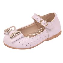 Sapatilha Boneca Infantil Menina Laço Metalizado Branca