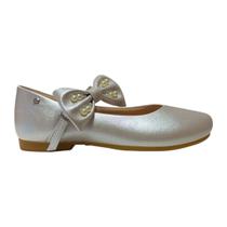 Sapatilha Boneca Pampili Infantil Laço Removível Cintilante Cor:PrataTamanho:33 Sapatilha Boneca Pampili Infantil Laço Removível Cintilante Cor:PrataTamanho:33