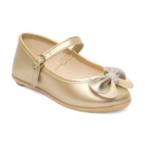Sapatilha Boneca Pimpolho Fase 2 Dourada/Laço 0120453C