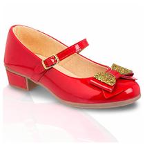 Sapatilha Boneca Social Salto Baixo Com Laço Glitter Estilosa