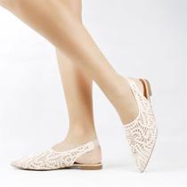 Sapatilha Bordada Slingback Sapatilha Bordada Slingback