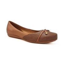 Sapatilha Bottero Couro Legítimo Marrom Bico Navio Perfuros Laço 356102 Sapatilha Bottero Couro Legítimo Marrom Bico Navio Perfuros Laço 356102