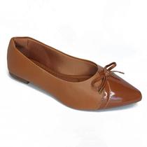 Sapatilha Caramelo em Verniz com Laço