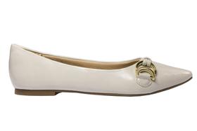 Sapatilha Casual Bico Fino Off White Cód 8407126 Sapatilha Casual Bico Fino Off White Cód 8407126