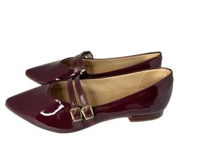 Sapatilha Clássica Bico Fino Dupla Fivela Sua Cia Preto Verniz