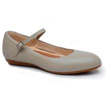 Sapatilha com tira couro off white 1870-0004 Sapatilha com tira couro off white 1870-0004