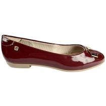 Sapatilha Confort Marsala Verniz com Detalhe em Metal - SANTINELLI Sapatilha Confort Marsala Verniz com Detalhe em Metal - SANTINELLI