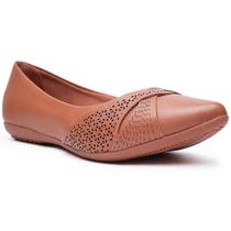 Sapatilha Couro Bottero Bico Fino Microperfuros Feminina - Caramelo Sapatilha Couro Bottero Bico Fino Microperfuros Feminina - Caramelo