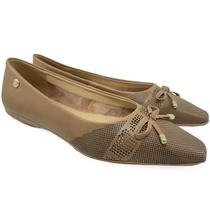 Sapatilha Couro Bottero Laço Bico Fino Microperfuros - Caramelo Sapatilha Couro Bottero Laço Bico Fino Microperfuros - Caramelo