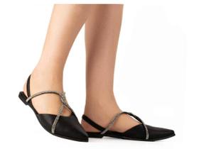 Sapatilha Dakota Feminina Mule Strass DA623 Preta Sapatilha Dakota Feminina Mule Strass DA623 Preta