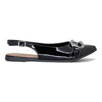 Sapatilha Dakota Slingback Bico Fino Feminina Metalizada Leve