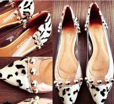 Sapatilha de couro transparente N34