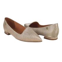 Sapatilha Dourada Bico Fino Palmilha Conforto Lancamento Vizzano 1206.261