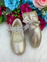 Sapatilha Dourada Flor Di Mila Maya para Meninas Sapatilha Dourada Flor Di Mila Maya para Meninas