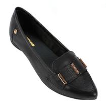 Sapatilha Fem Bottero Bico Fino Couro Preto/Ouro 360401-12 Sapatilha Fem Bottero Bico Fino Couro Preto/Ouro 360401-12