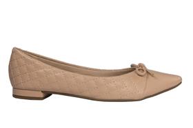 Sapatilha Feminina Bico Fino em Matelassê Napa Soft Nude - Cód: 8117