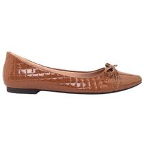 Sapatilha Feminina Bico Fino Metalassê Bordado Confortavel Via Angel 16.07