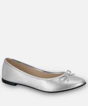 Sapatilha Feminina Bico Fino Metalizada Moleca Pratead-18095