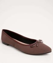 Sapatilha Feminina Bico Fino Nobuck Laço Moleca-35051