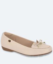 Sapatilha Feminina Bico Redondo Laço Modare Bege-19009