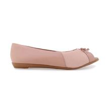 Sapatilha Feminina Bico Redondo Usaflex Peep Toe Rosa