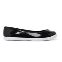 Sapatilha Feminina Bico Redondo Verniz Preto