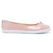 Sapatilha Feminina Bico Redondo Verniz Rosa