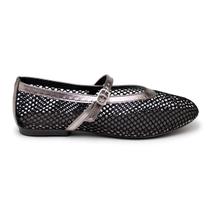 Sapatilha Feminina Boneca Preta Tela Fivela 5400 Preto Onix