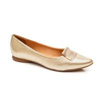 Sapatilha Feminina Bottero Bico Fino Couro Dourado 360403-1 Sapatilha Feminina Bottero Bico Fino Couro Dourado 360403-1