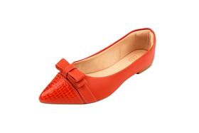 Sapatilha Feminina Ceci Vermelha Croco com Laço Bico Fino Elegante e Confortável