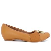 Sapatilha Feminina Couro Com Salto Embutido Usaflex N2244006 Sapatilha Feminina Couro Com Salto Embutido Usaflex N2244006