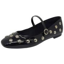 Sapatilha Feminina Elegante Conforto Pins Verniz Chic Cacci