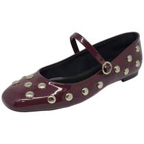 Sapatilha Feminina Elegante Conforto Pins Verniz Chic Cacci