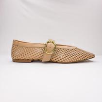 Sapatilha feminina em couro vazado leve e flexível 1858 Sapatilha feminina em couro vazado leve e flexível 1858