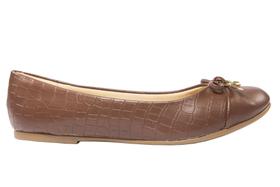 Sapatilha Feminina em Croco Soft Marrom Cód 8303126