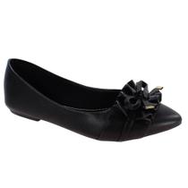 Sapatilha feminina frufru preta casual tendência valle shoes