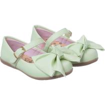 Sapatilha Feminina Infantil Boneca Sapato Menina Rasteira Verde Laço Cata-vento Original