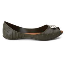 Sapatilha feminina injetada mocassim com detalhe metálico Verde Militar Sapatilha feminina injetada mocassim com detalhe metálico Verde Militar