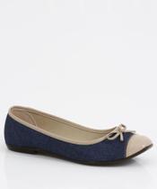 Sapatilha Feminina Jeans Bico Redondo Moleca